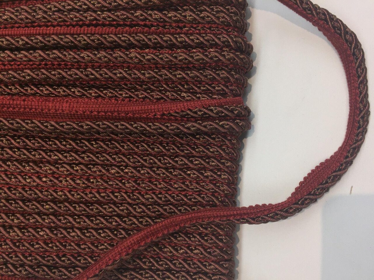 1 Yard Purple Green with Red Decorative Trim Rope with Gimp Upholstery Craft Fabric
